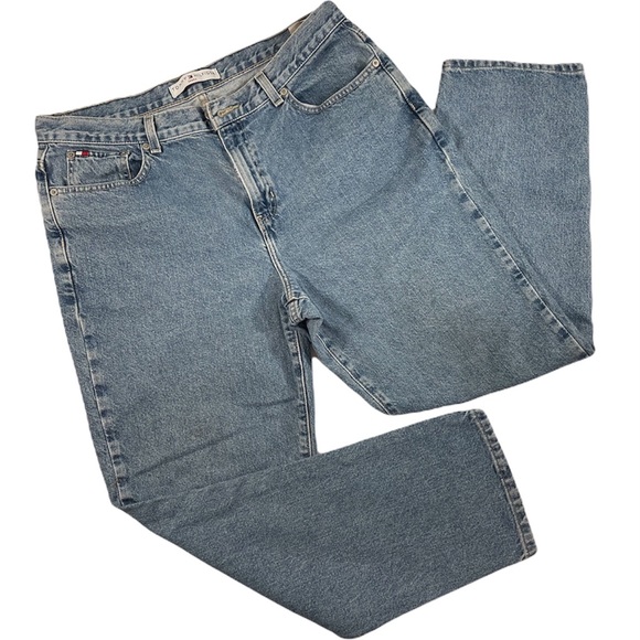 Tommy Hilfiger 2003 High Rise Straight Relaxed Leg Light Wash Mom Jeans Size 14 - Picture 3 of 16